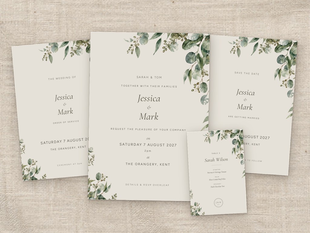 Arch Botanical wedding stationery collection