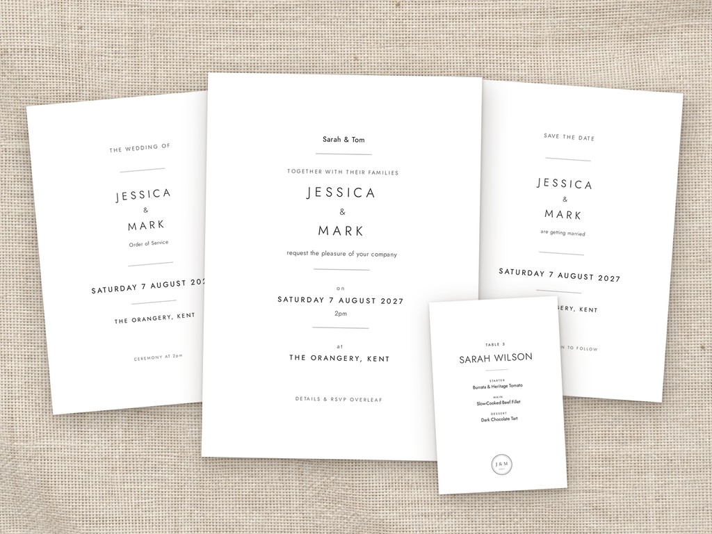 Arch Minimal wedding stationery collection
