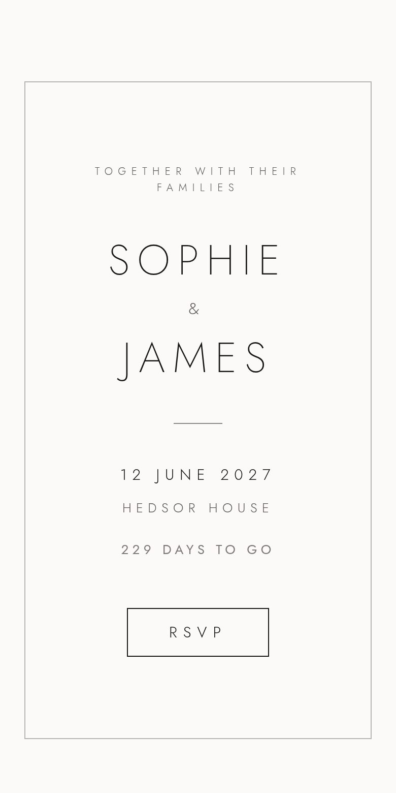 Arch Minimal wedding website design