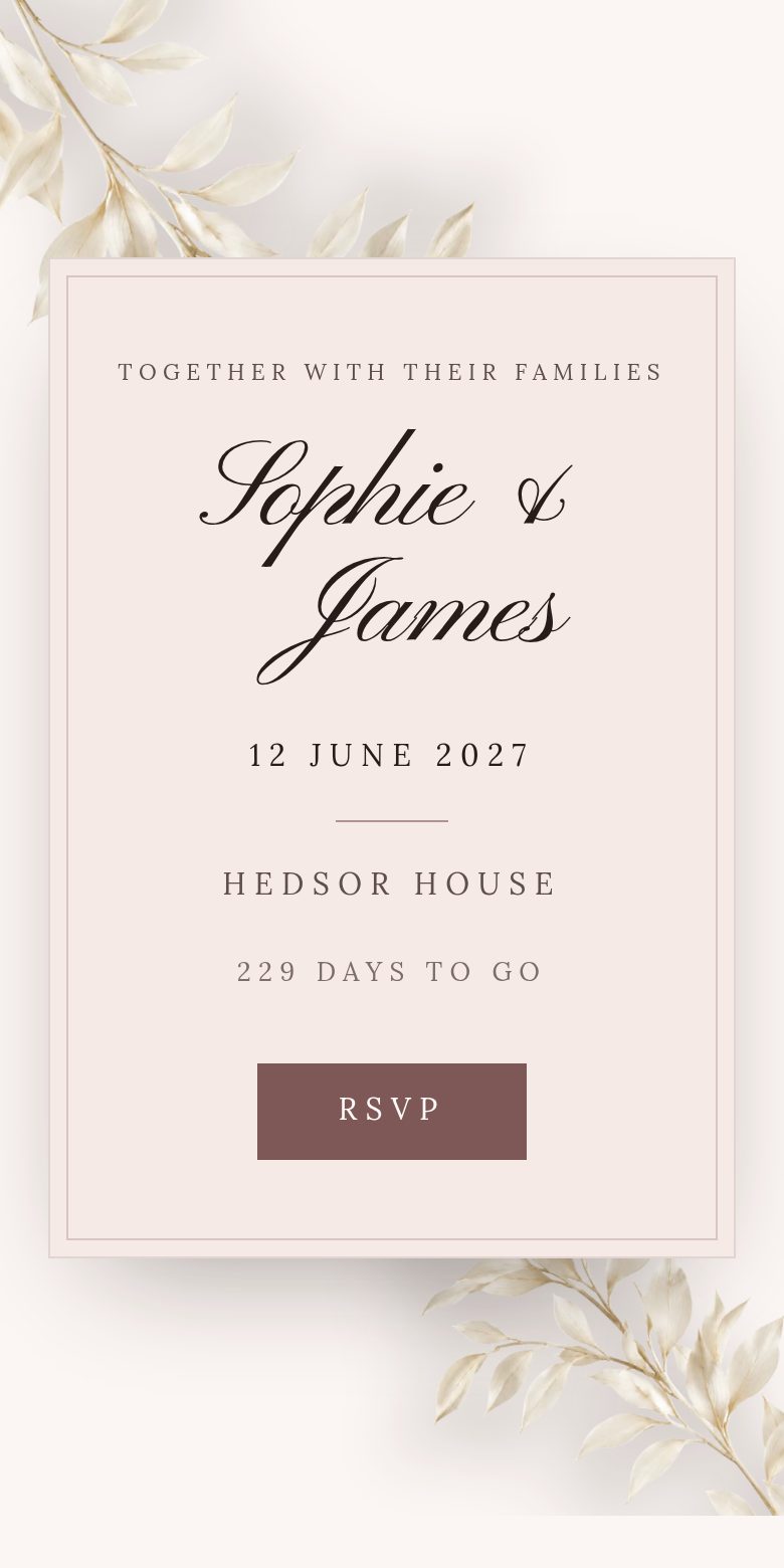 Arch Romantic wedding website design